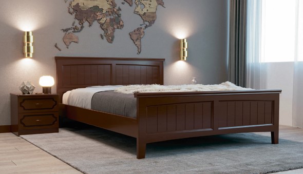 Кровать полутороспальная Грация-4 (Орех) 140х200 в Полевском - изображение