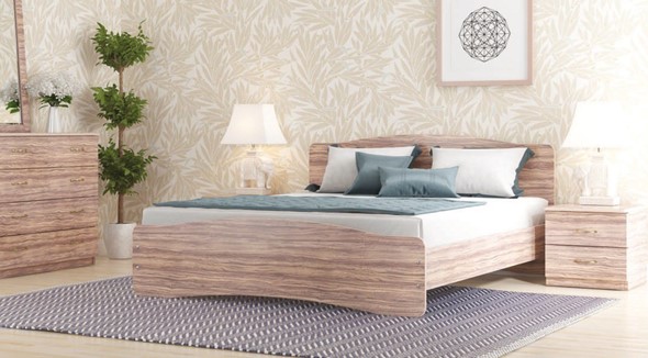 Кровать Лира, 160х200 с основанием, сонома в Полевском - изображение