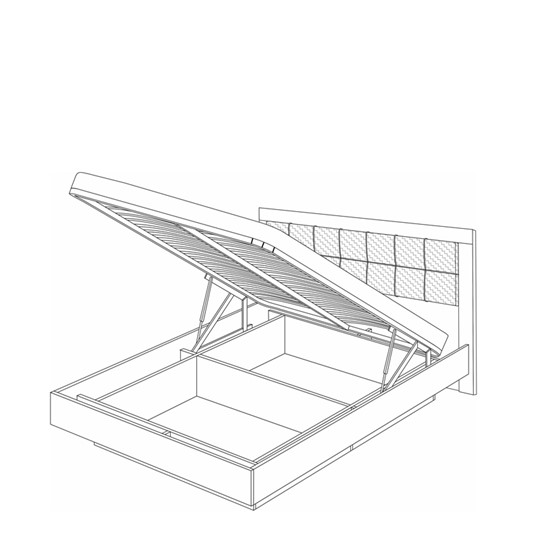 Кровать с подъемным ортопедическим основанием ПАРМА НЕО-5 1600, ясень анкор светлый / экокожа polo белая в Первоуральске - изображение 1