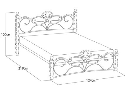 Кровать двуспальная Garda 2R 180х200, орех/металл в Кушве - изображение 1