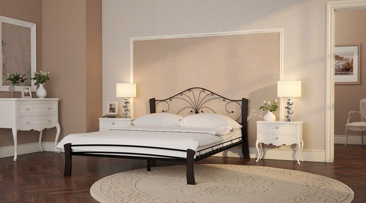 Кровать полуторная Фортуна 4 Лайт, 1200, черный/шоколад в Ревде - изображение 2