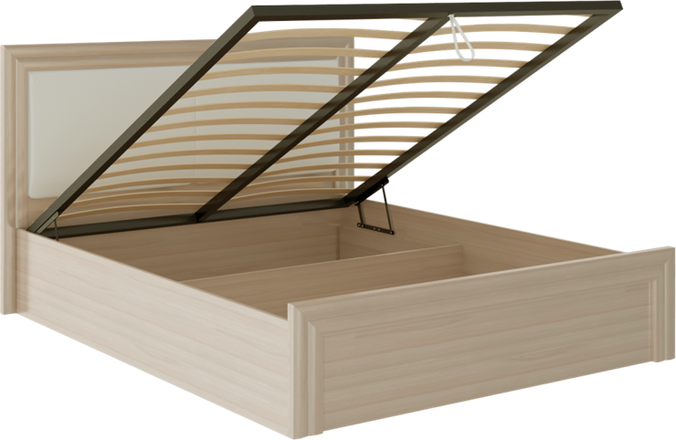 Кровать с подъемным механизмом Глэдис М32 (Шимо светлый/Белый текстурный) в Первоуральске - изображение 1