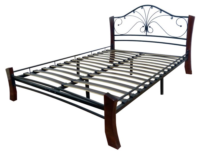Кровать полуторная Фортуна 4 Лайт, 1200, черный/шоколад в Первоуральске - изображение 1