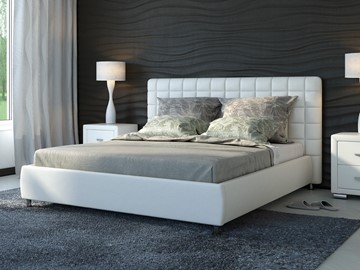 Кровать в спальню Corso-3 160х200, Экокожа (Белый) в Ирбите