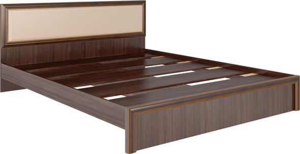 Кровать 2-спальная Беатрис М09 с мягким изголовьем (Орех Гепланкт) в Первоуральске - изображение