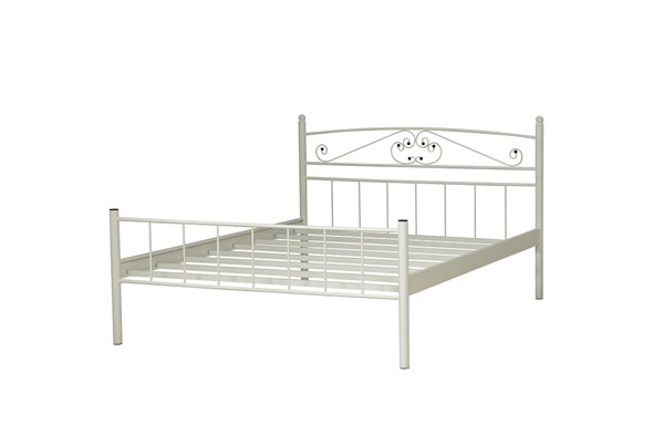 Двухспальная кровать 42.27-01 ЛАЦИО, металл белый в Екатеринбурге - изображение