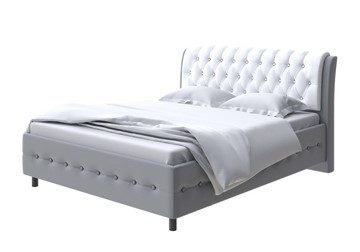 Кровать двуспальная Como (Veda) 4 180х200, Экокожа (Серый с белым) в Ревде