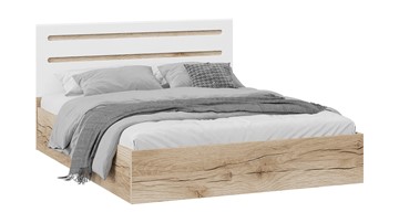 2-спальная кровать с подъемным механизмом Фьюжн ТД-260.01.04 (Дуб Делано, Белый глянец) в Кушве
