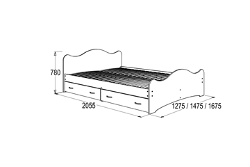 Кровать односпальная 6 с ящиками, 90х200 Венге/Млечный дуб с основанием в Ревде - предосмотр 1