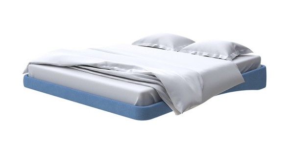 Парящая кровать 160х200, Рогожка (Тетра Голубой) в Кушве - изображение