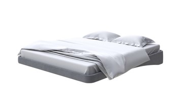 Кровать двуспальная парящая 160х200, Велюр (Ultra Мокрый асфальт) в Первоуральске