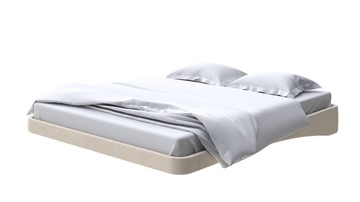 Парящая кровать 2-спальная 160х200, Велюр (Ultra Песочный) в Ревде