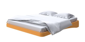 Кровать двуспальная парящая 160х200, Велюр (Scandi Cotton 18 Шафран) в Екатеринбурге