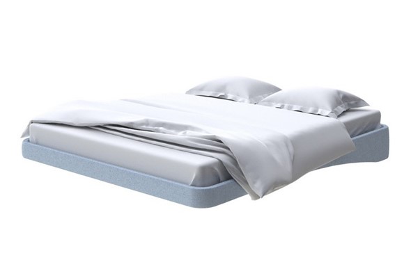 Кровать двуспальная парящая 160х200, Велюр (Scandi Cotton 21 Китайский Голубой) в Первоуральске - изображение