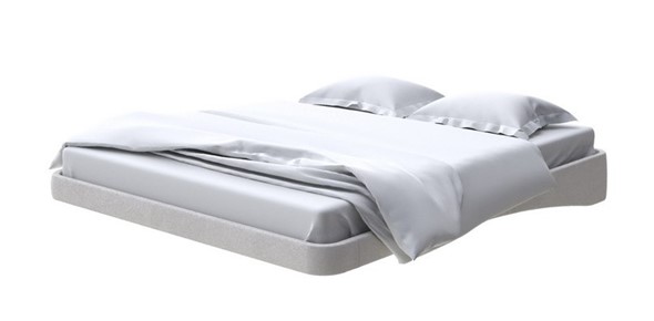 Кровать двуспальная парящая 160х200, Велюр (Ultra Серый камень) в Екатеринбурге - изображение
