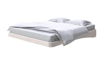 Кровать двуспальная парящая 180х200, Микровелюр (Manhattan Цветочный белый) в Первоуральске