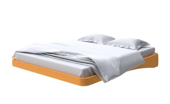 Кровать парящая 180х200, Велюр (Scandi Cotton 18 Шафран) в Екатеринбурге - изображение