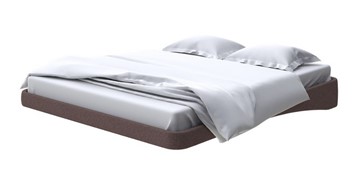 Кровать двуспальная парящая 200х200, Искусственная шерсть (Лама Шоколад) в Кушве