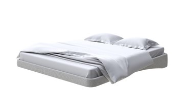 Парящая кровать 200х200, Искусственная шерсть (Лама Светло-серый) в Ревде