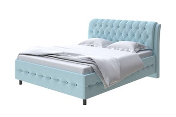 1,5-спальная кровать Como (Veda) 4 140х200, Велюр (Scandi Cotton 20 Голубой Лед) в Ревде