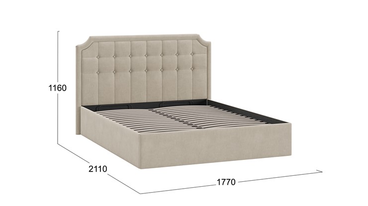 Кровать в спальню Анабель Тип 1 (Велюр Мокко светлый) в Ревде - изображение 2