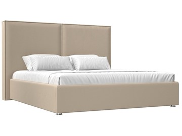 Двуспальная кровать с механизмом Аура 160, Бежевый (Экокожа) в Первоуральске