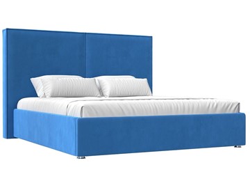 Двуспальная кровать с механизмом Аура 160, Голубой (Велюр) в Первоуральске
