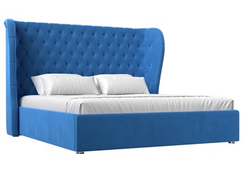Двуспальная кровать с механизмом Далия 160, Голубой (Велюр) в Первоуральске