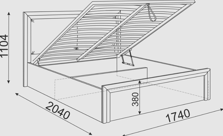 Кровать с подъемным механизмом Глэдис М32 (Шимо светлый/Белый текстурный) в Первоуральске - изображение 2