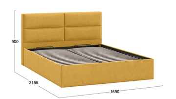 Двуспальная кровать с механизмом Глосс Тип 1 (Микровелюр Wellmart Yellow) в Екатеринбурге - предосмотр 1