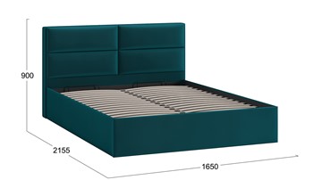 Двуспальная кровать с механизмом Глосс Тип 1 (Велюр Confetti Izumrud) в Первоуральске - предосмотр 1