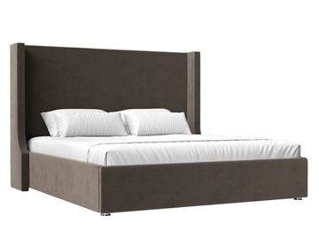 Двуспальная кровать с механизмом Ларго 160, Коричневый (Велюр) в Кушве