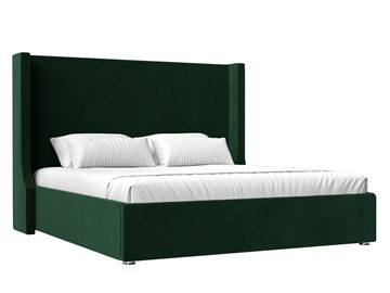 Кровать с подъемным механизмом Ларго 160, Зеленый (Велюр) в Кушве