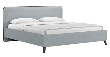Кровать с подъемным механизмом Миа, 180 Bravo grey (серый) / кант Лайт 10 Велюр (коричневый) + кроватное дно в Красноуфимске