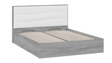 Двуспальная кровать с механизмом Миранда тип 1 (Дуб Гамильтон/Белый глянец) в Красноуфимске - предосмотр 2
