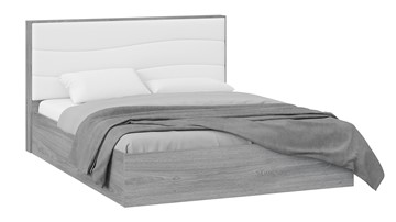 Двуспальная кровать с механизмом Миранда тип 1 (Дуб Гамильтон/Белый глянец) в Кушве