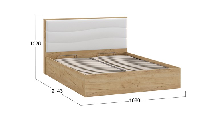 Кровать с подъемным механизмом Миранда тип 1 (Дуб крафт золотой/Белый глянец) в Асбесте - изображение 1