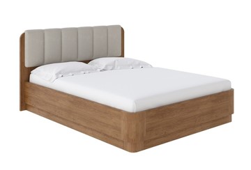 Кровать с механизмом 2-спальная Wood Home 2 160х200, Микрофибра (Антик (сосна) с брашированием/Diva Нюд) в Ревде