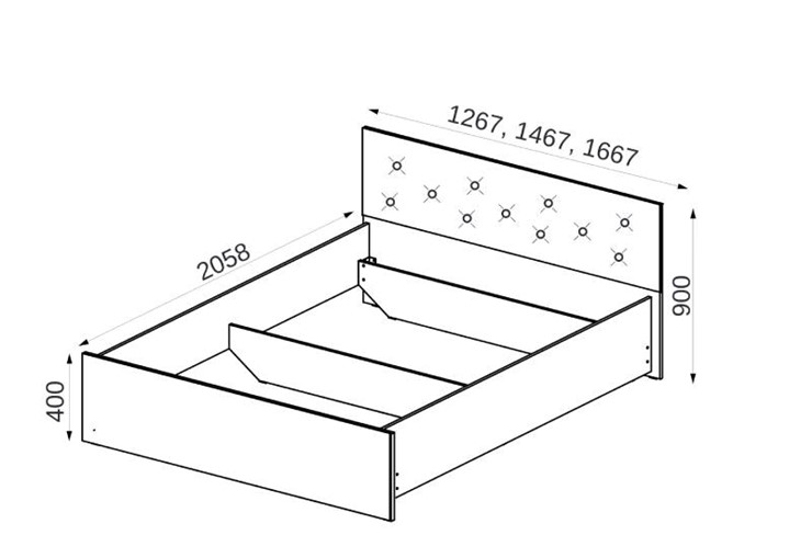Кровать с мягким изголовьем Анита с ортопедическим основанием 140*200 в Екатеринбурге - изображение 1