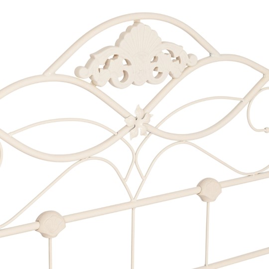 Кровать с основанием Federica (mod. AT-881) дерево гевея/металл, 160*200 (Queen bed), Белый (butter white) в Екатеринбурге - изображение 4