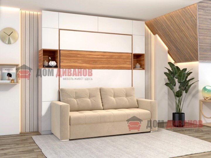 Кровать-шкаф с диваном Аделина 1600х2000 в Первоуральске - изображение 1