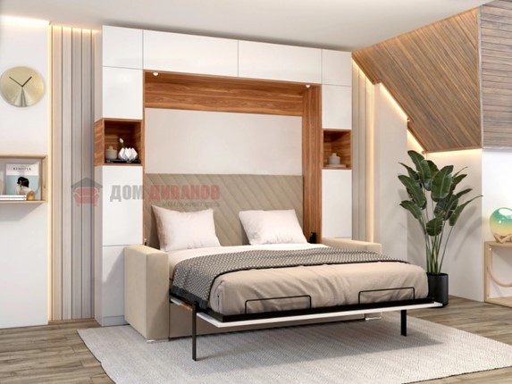 Кровать-шкаф с диваном Аделина 1600х2000 в Кушве - изображение