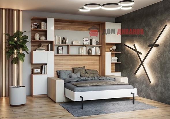 Кровать-шкаф с диваном Дина, 1200х2000 в Первоуральске - изображение