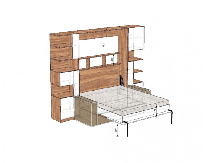 Кровать-шкаф с диваном Дина, 1600х2000 в Ревде - изображение 3