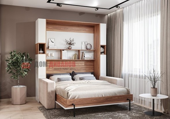 Кровать-шкаф с диваном Добрава, 1400х2000 в Кушве - изображение