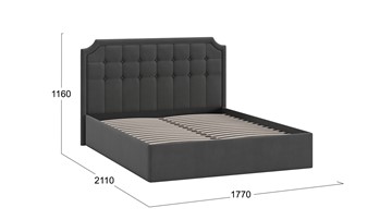 Кровать 2-спальная Анабель Тип 1 (Велюр Графит) в Ревде - предосмотр 2