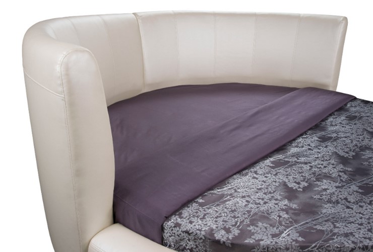 Круглая кровать Luna 200х200, Экокожа (Темно-серый) в Ревде - изображение 1