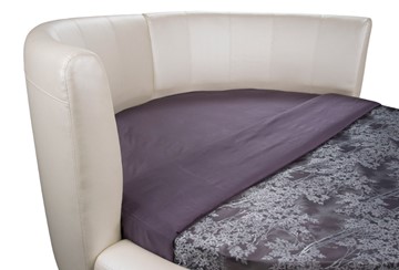 Круглая кровать Luna 200х200, Экокожа (Кайман белый) в Первоуральске - предосмотр 1