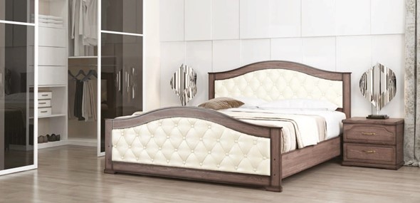 Кровать Стиль 1, 160х190, кожзам, с основанием в Екатеринбурге - изображение