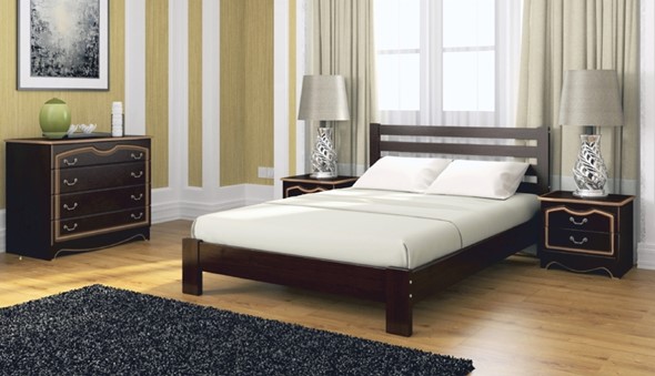 Кровать в спальню Вероника (Орех Темный) 160х200 в Артемовском - изображение